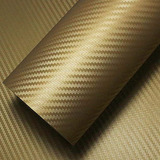 Vinilo Fibra De Carbono Oro Dorado 150x100 Cms Conformable 