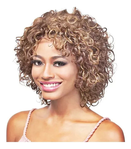 Peruca Lace Front Cabelo Humano Br Cacheada Cachos Com Luzes