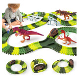 Juguetes Dinosaurios Pista Flexible Carros Niños Kit 246pzs