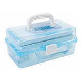 Caja De Almacenamiento Multipropósito De Plástico Azul Trans