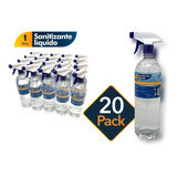 Pack 20pzs Sanitizante 1 Litro Alcohol 70% Con Atomizador