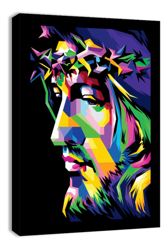 Cuadro De Jesus Cristo Decorativo Moderno Colorido Pop Art