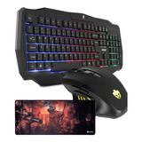 Kit Teclado Semi Mecânico Gamer Mouse 3200dpi + Mousepad Evo