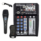 Mesa Stm1003 3canais Bt Sd Fm Auxiliar Controle + Microfone