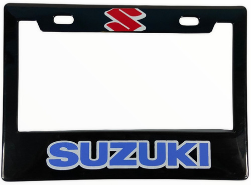 Marco Portaplaca Moto Suzuki Azul/rojo Placa Grande