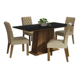 Madesa Comedor Mesa Madera 4 Sillas Ashley Rust./n/imp