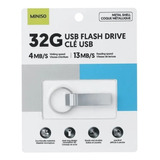 Memoria Usb De 32 Gb Miniso Flash Plateada 4.7x1.2 Cm 32 Gb