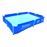 Alberca Estructural Rectangular Bestway 10471 Con Capacidad De 1500 Litros De 1.59m De Largo X 2.28m De Ancho Azul