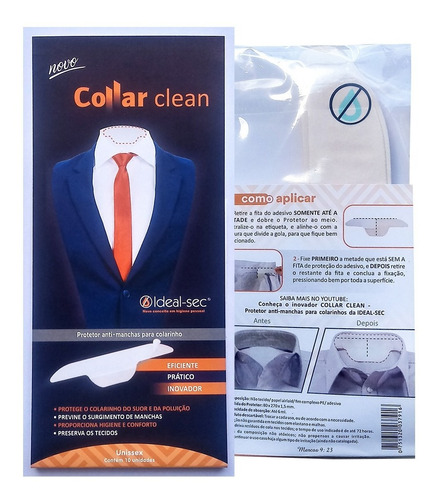 Protetor Colarinho Collar Clean Anti Manchas Kit Espec 10 Cx