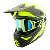 Casco Joe Rocket Rkt 22 Racing Hiviz C/goggles Para Moto