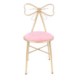 Tfcfl Silla De Tocador Con Pajarita De Mariposa Rosa Con Co.