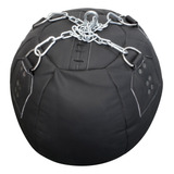 Costal Bola Color Negro Reforzado De Uso Rudo Con Cadenas.