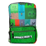 Mochila Minecraft Tiles Primaria Backpack Camping Niños Secundaria Chenson Original Timeless Mundo Infinito Creeper Xbox Gamer Videojuegos