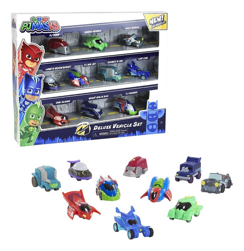 Pj Masks Vehículo X10 Héroes Pijamas Catboy Gekko Owlette