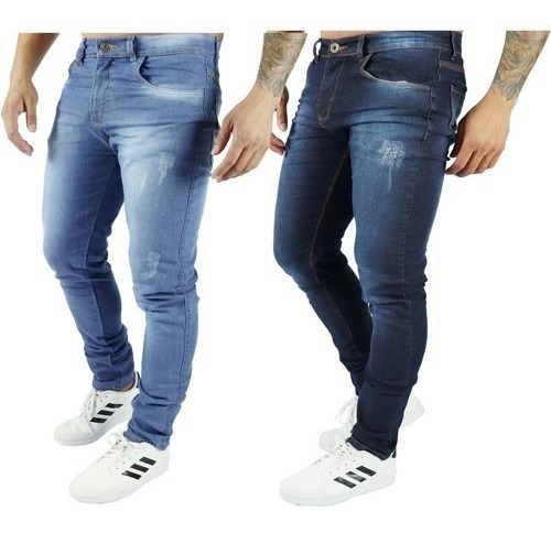 Kit 2 Calças Jeans Masculina Plus Size Lycra 34 Ao 56 