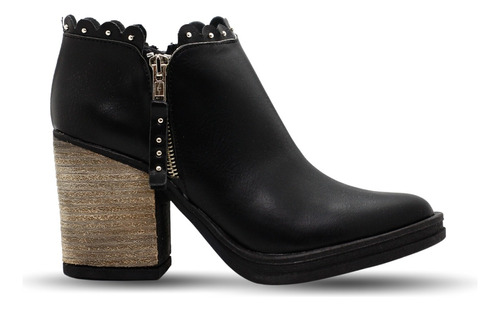 Botas Botinetas Mujer Moda Doble Cierre Lateral Tachas Cloy