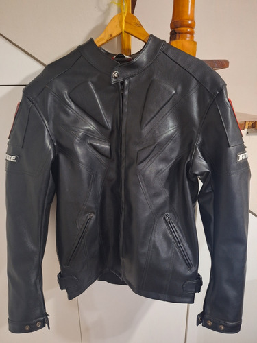 Campera De Cuero Para Moto Marca Dainese Italiana 3xl Negra