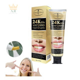 Crema Dental Blanqueadora  Quita Manchas Aliento Fresco 24k 