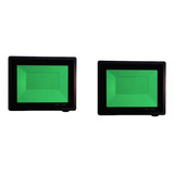 Kit 2 Refletores 100w Led Verde Bivolt Decora Piscina Chão