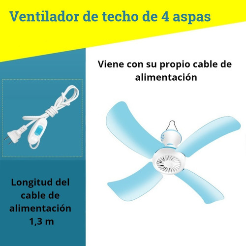 H Mini Ventiladores De Techo Economico 4 Aspas Silencioso