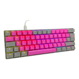 Teclado Mecanico 60% Anime Rosa Rgb Teclas Usb-c