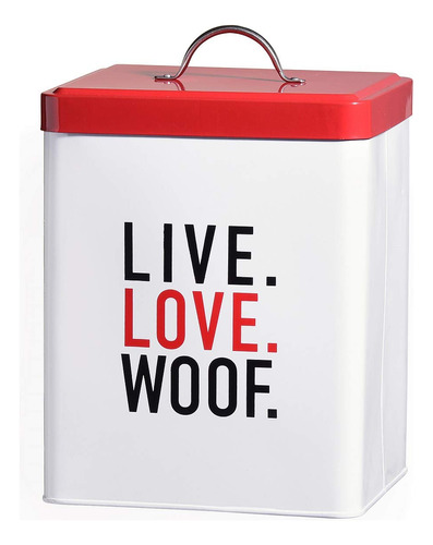 Amici Pet Live Love Woof - Recipiente De Metal Para Alimento