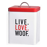 Amici Pet Live Love Woof - Recipiente De Metal Para Alimento