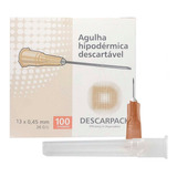 Agulha HiPodérmica Descartável Descarpack 13x0,45mm 100un