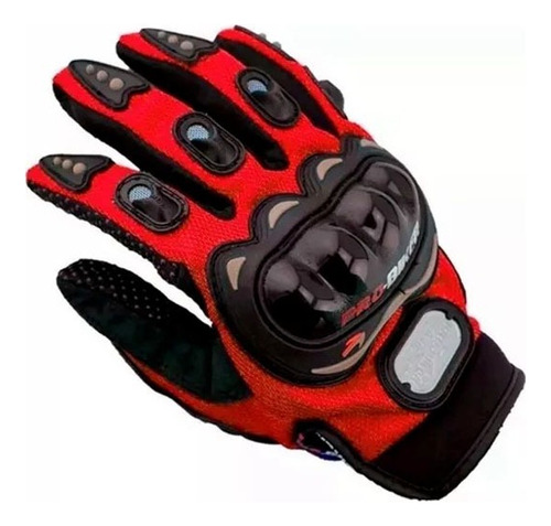 Guantes Moto Pro Biker C/proteccion Rojo Solo En Mg Bikes