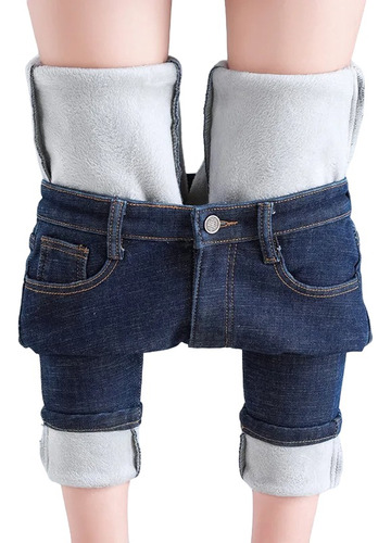 Leggins Pantalon Tipo Jeans Polar Full Elasticado Invierno