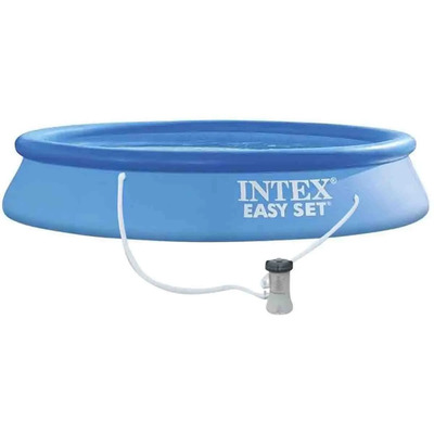 Alberca piscina inflable easy set 305 x 61cm + bomba Intex tamaño grande redonda color azul | Envío gratis