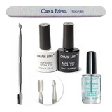 Top Coat + Base Uv Para Esmaltes Semipermanentes Primer Lima