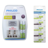 Cargador Philco Para Pilas Aa Aaa 9v+4 Pilas Aa+5 Pilas Aaa