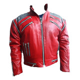 Chamarra De Piel Rojo Disfraz Michael Jackson Beat It Jacket