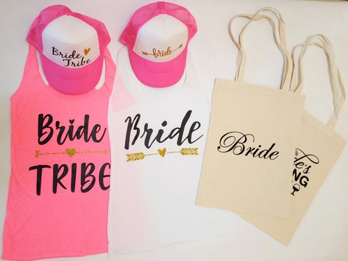 Playeras, Gorras,bolsa Heart Bride Para Despedida De Soltera