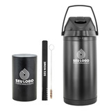 Kit Tereré Copo Bomba Garrafa Termica 5l Black - Seu Logo