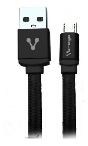 Cable Usb 2.0 - Micro Usb Vorago 1m Nylon Negro Cab-113