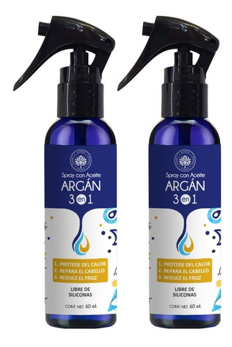 2 Sprays Argán 3en1 Termoprotector Frizz Reparador Plancha