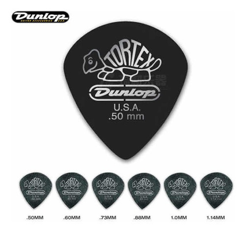 Uñetas De Guitarra Dunlop Tortex Jazz Iii 050 Pack De 12