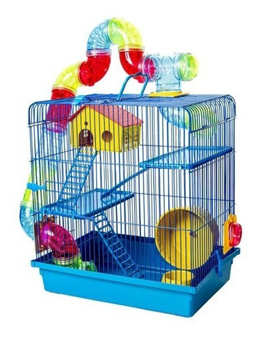 Gaiola Hamster 3 Andares Com Jogo De Tubos Luxo