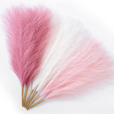 Serwalin Pampas Grass Decoración Rosa 17.7 Pulgadas 6 Piezas