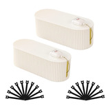 2 Cajas Organizador De Cables Moderna Fabrok Blanco 33x13cm