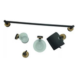 Jgo De Accesorios Para Baño Black Set De 5 Pzas