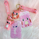 Porta Tarjeta Sube Llavero Stitch Rosa