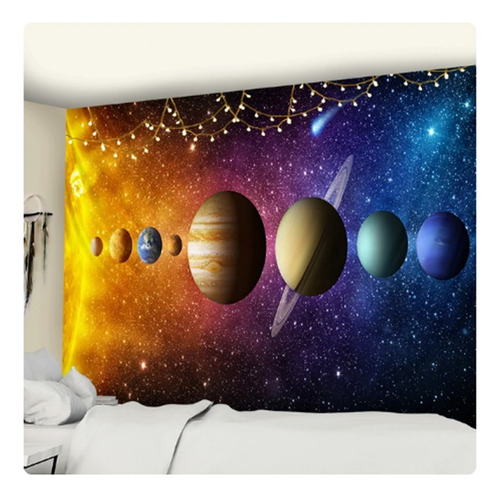 Tapiz Lienzo Colgante Planetas 75 X 100 Cm Sistema Solar