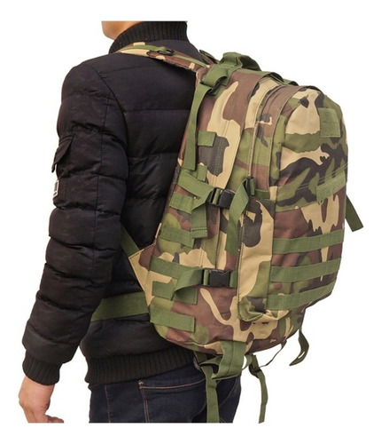 Mochila Táctica Militar 40 Litros Color Verde Militar