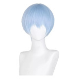 Peluca Himmel Para Cosplay, 30 Cm, Corta, Azul Claro, Friere