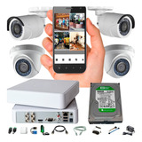 Kit Hikvision Turbo Hd Cctv Dvr 4ch + 4 Camaras + Accesorios