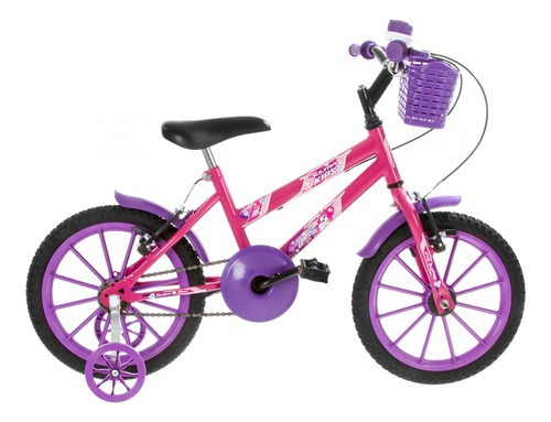 Bicicleta  Infantil Ultra Bikes Bike Ultra Kids Aro 16 1v Freios V-brake Cor Rosa/lilás Com Rodas De Treinamento