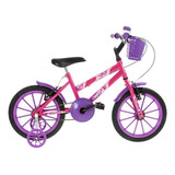 Bicicleta  Infantil Ultra Bikes Bike Ultra Kids Aro 16 1v Freios V-brake Cor Rosa/lilás Com Rodas De Treinamento